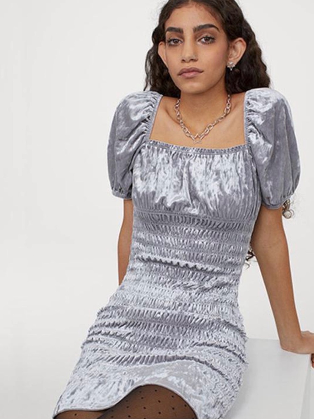 Divided Silver Mini Dress